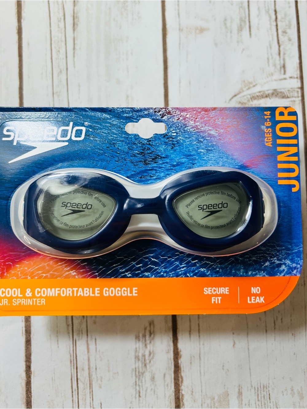 Speedo Junior Goggles Jr. Sprinter Cool & Comfortable No Leak Secure Fit